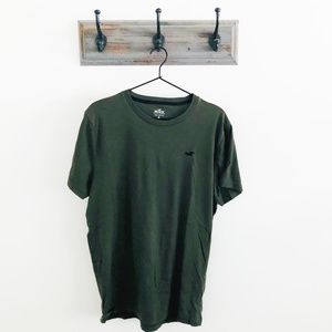 Hollister Green Short Sleeve Logo Crew T-Shirt L